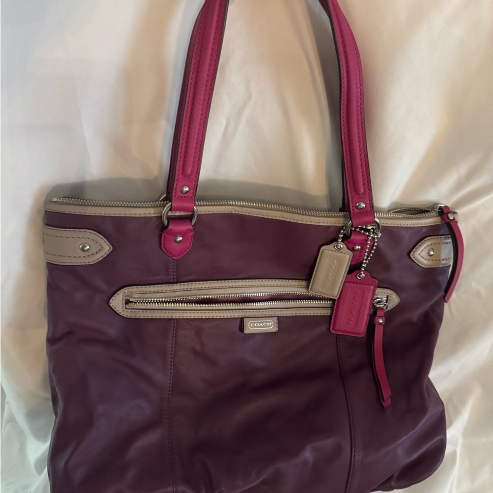 Coach Purple and Pink Tote Bag
